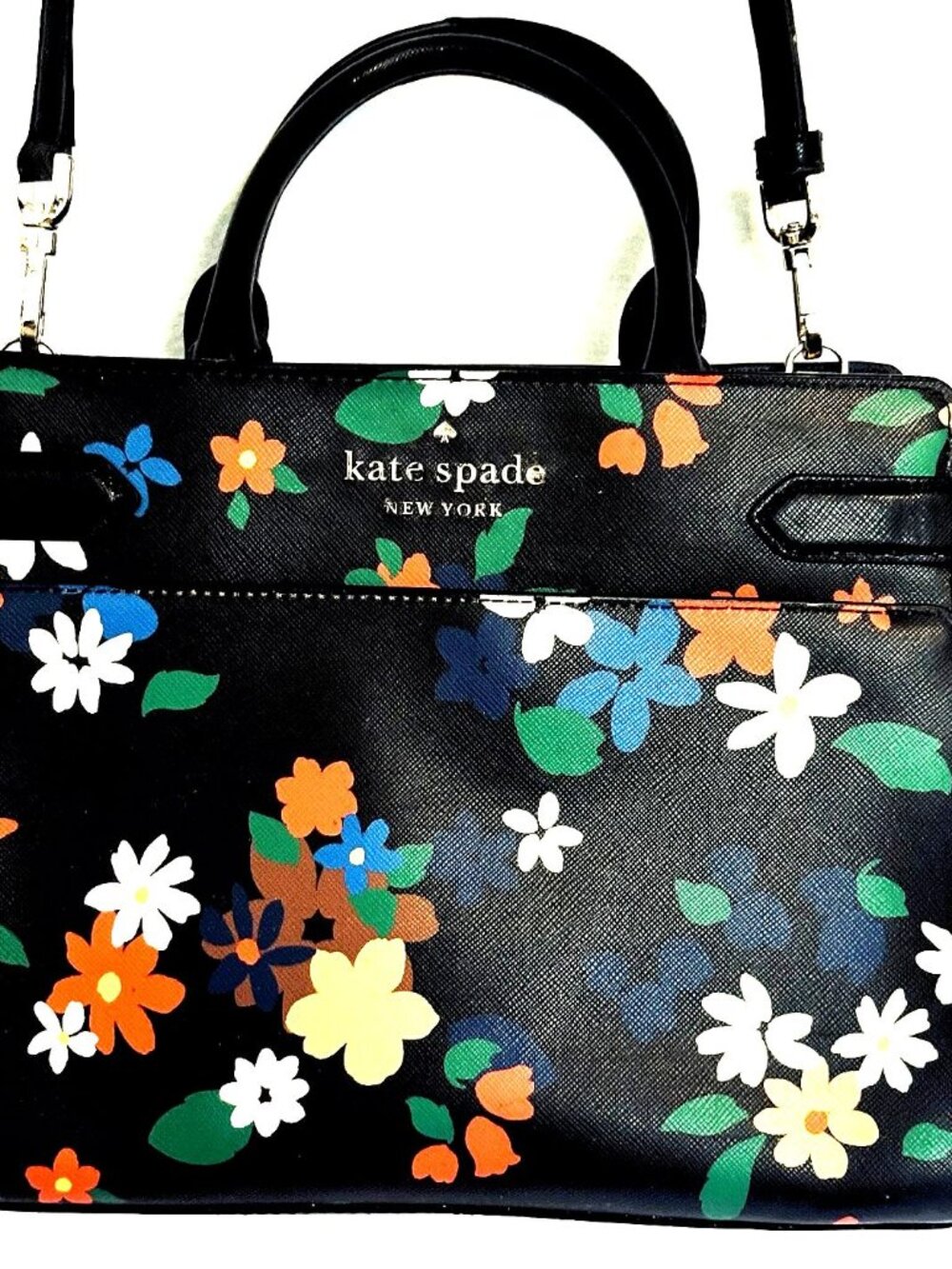 Kate Spade New York Staci Sailn Floral Black multi Satchel Purse